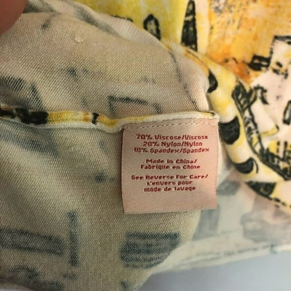 Roberta Fratelli Small Italian Village Print V Neck Sweater 3/4 Sleeves - Picture 3 of 5